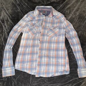 Desert Son Flag & Anthem Men's Size S Pearl Snap Shirt Western Style Plaid